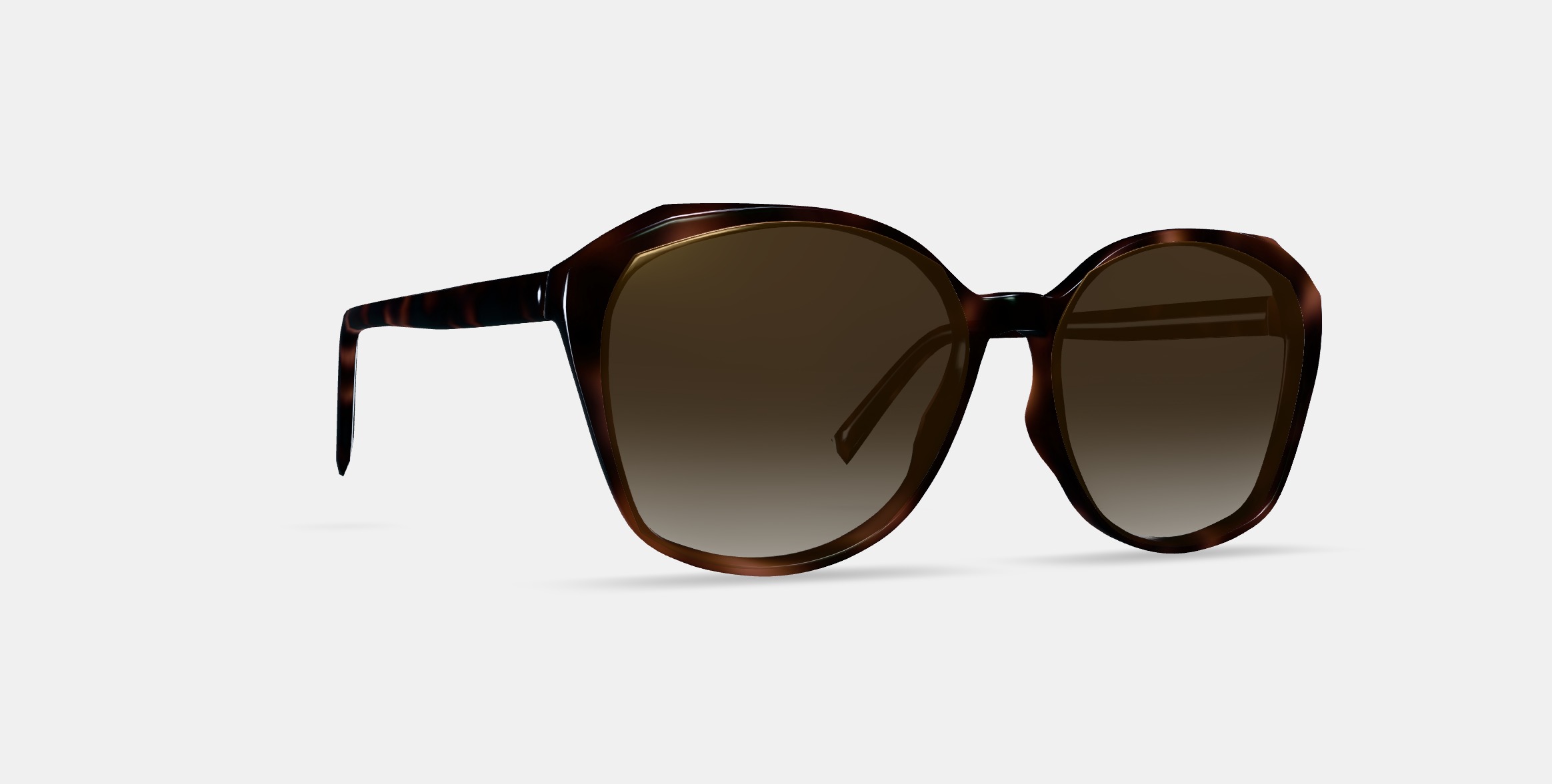 Nancy Low Bridge Fit Sunglasses in Cognac Tortoise 3D model_9