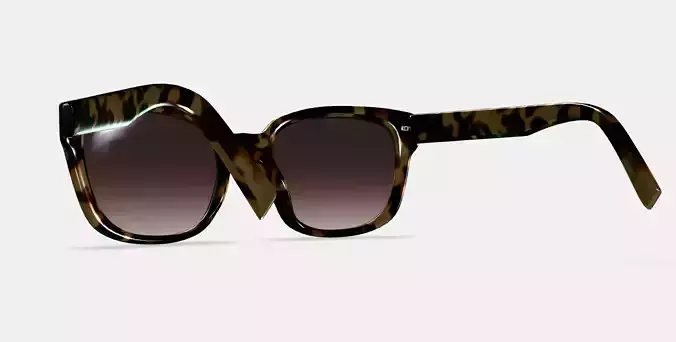 Aubrey Low Bridge Fit Sunglasses in Marzipan Tortoise 3D model