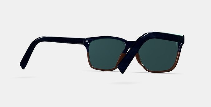 Barkley Low Bridge Fit Sunglasses in Antique Shale Fade 3D model 6