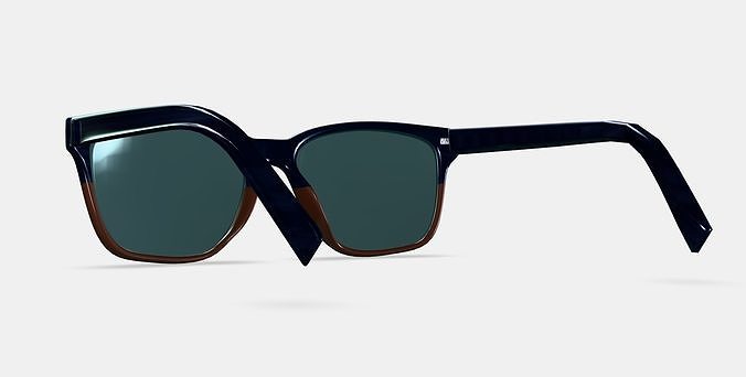 Barkley Low Bridge Fit Sunglasses in Antique Shale Fade 3D model 3