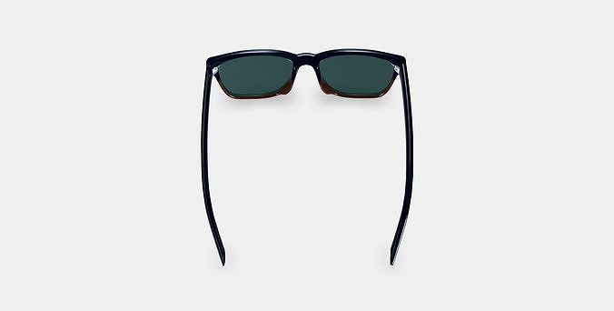 Barkley Low Bridge Fit Sunglasses in Antique Shale Fade 3D model 2