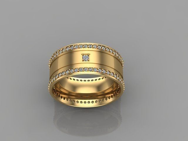  Double Row Eternity Wedding Band 3D print model