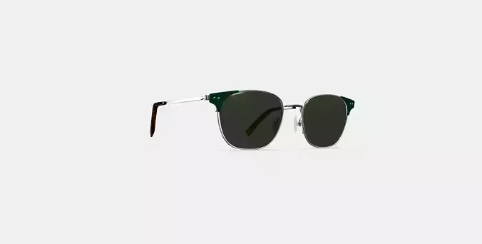 Heyward Sunglasses in Antique Silver with Pine
