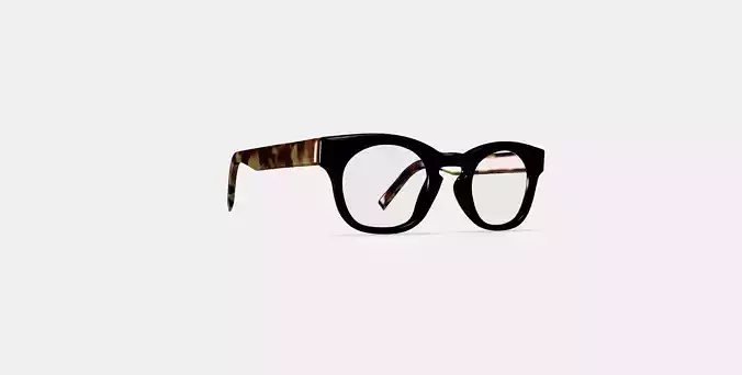 Kimball Eyeglasses in Jet Black with Brioche Tortoise