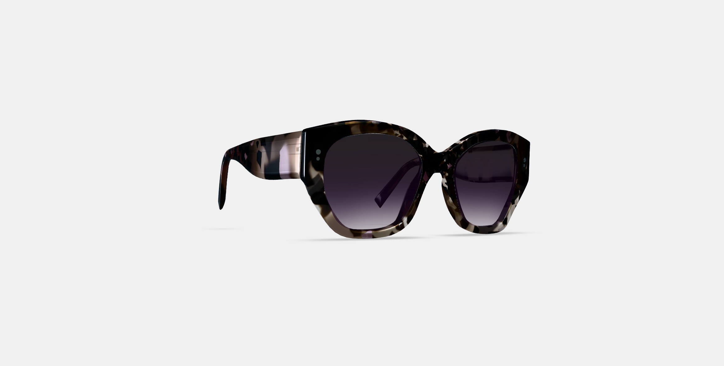 Masha Sunglasses in Black Currant Tortoise 3D model_3