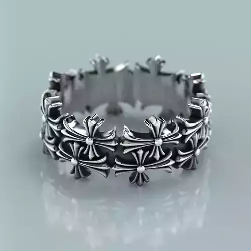 chrome heart ring full size