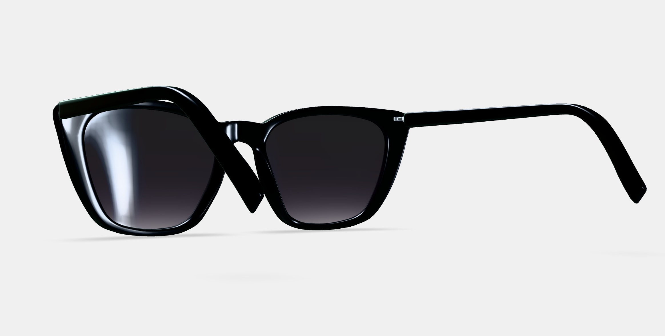 Janelle Sunglasses in Jet Black 3D model_2
