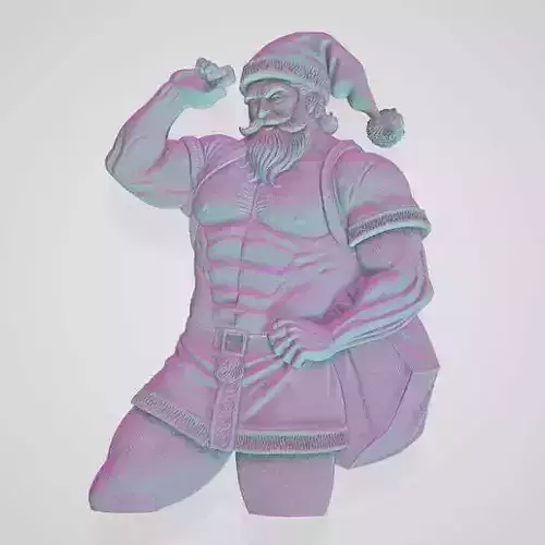 Muscle Santa Claus Cameo Hanging Decoration 3D print model
