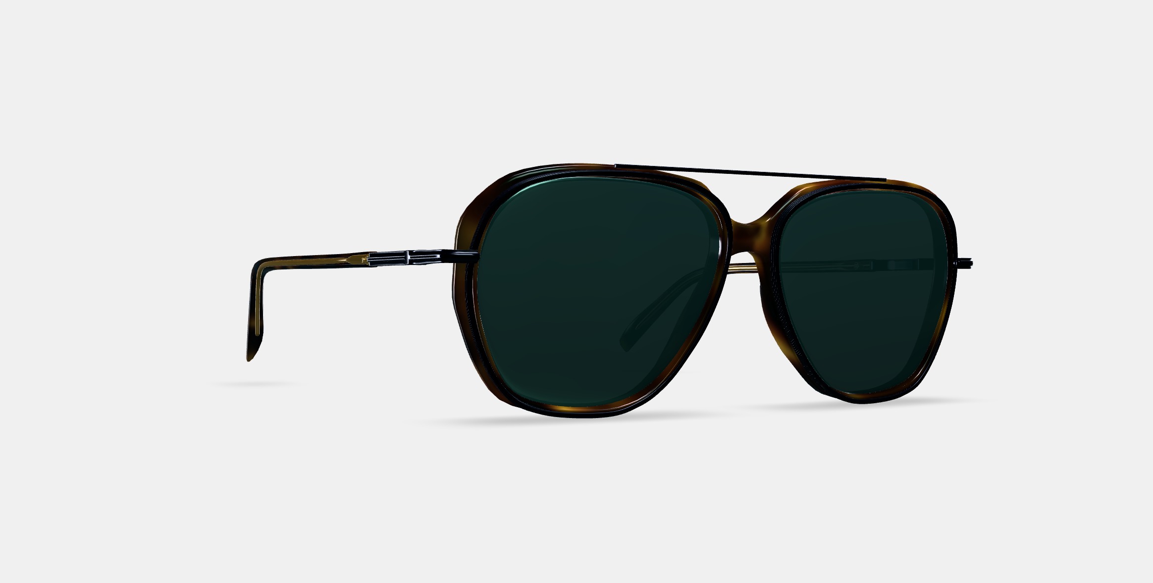 Florian Sunglasses in Cognac Tortoise with Brushed Ink 3D model_9