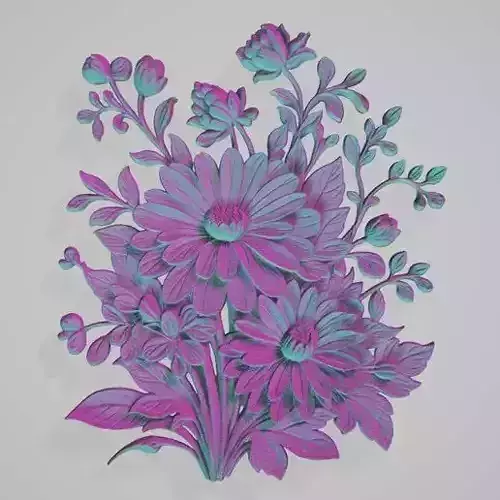 Chrysanthemum flower Relief