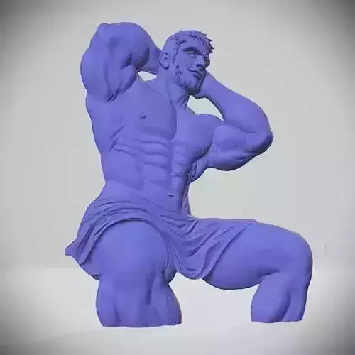 Cute Japanese muscular man relief painting