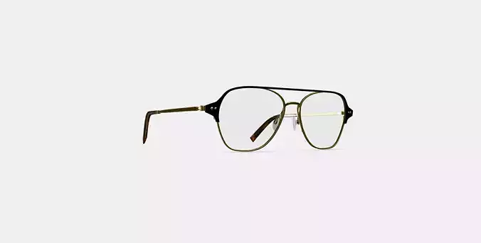 Corson Eyeglasses in Jet Black with Polished Gold