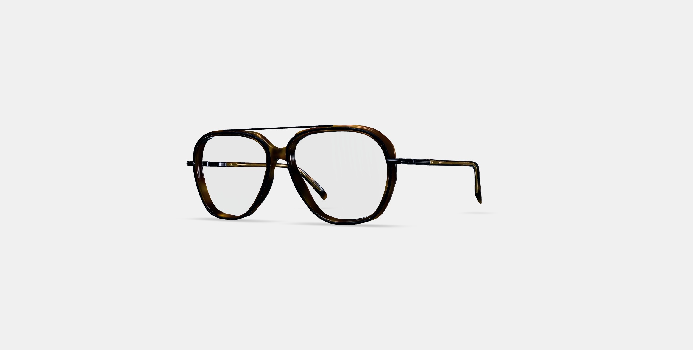 Florian Eyeglasses in Cognac Tortoise with Brushed Ink 3D model_11