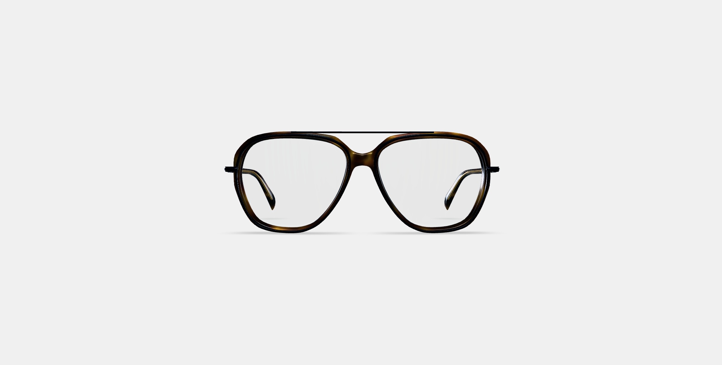 Florian Eyeglasses in Cognac Tortoise with Brushed Ink 3D model_10