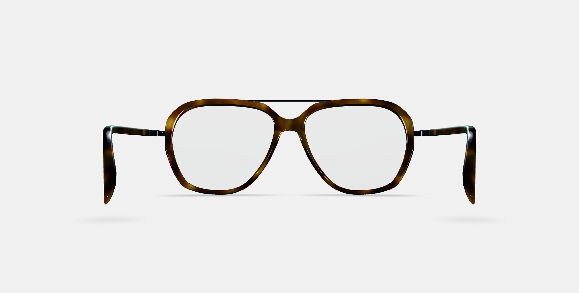 Florian Eyeglasses in Cognac Tortoise with Brushed Ink 3D model_14