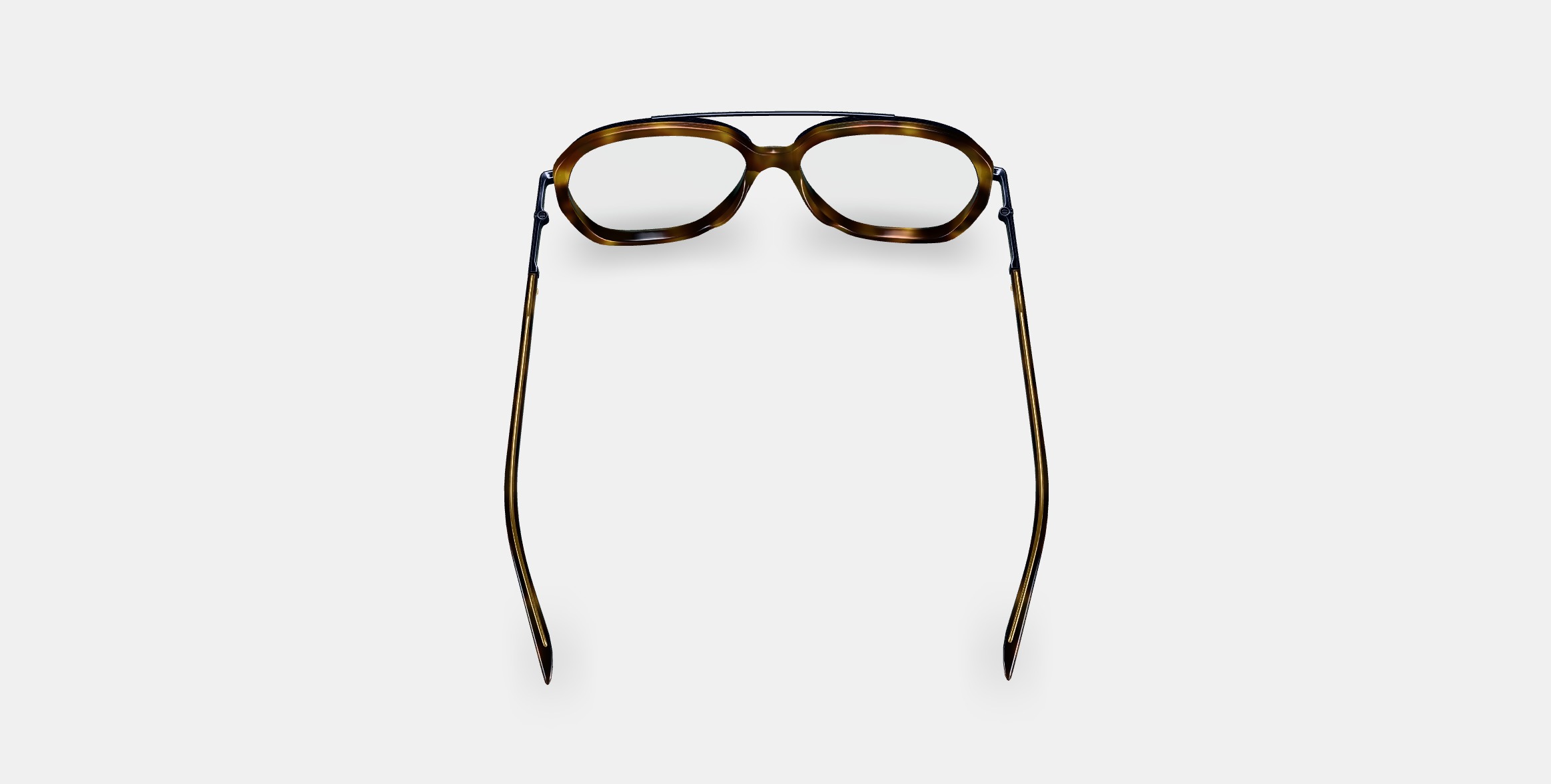 Florian Eyeglasses in Cognac Tortoise with Brushed Ink 3D model_3