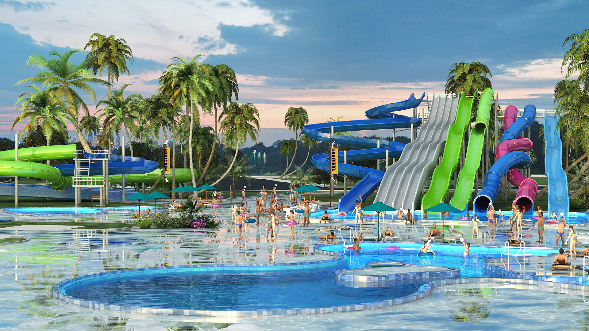 Water park 3D model_5