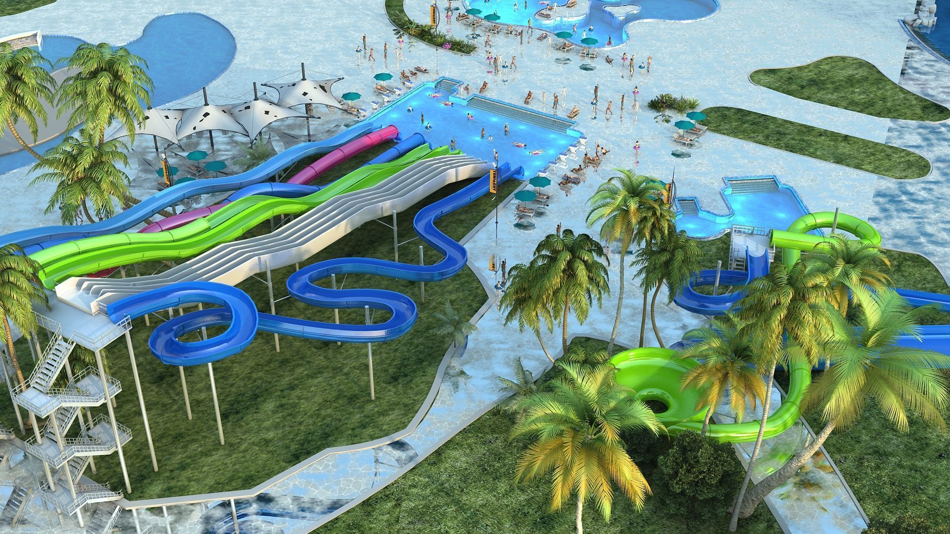 Water park 3D model_8