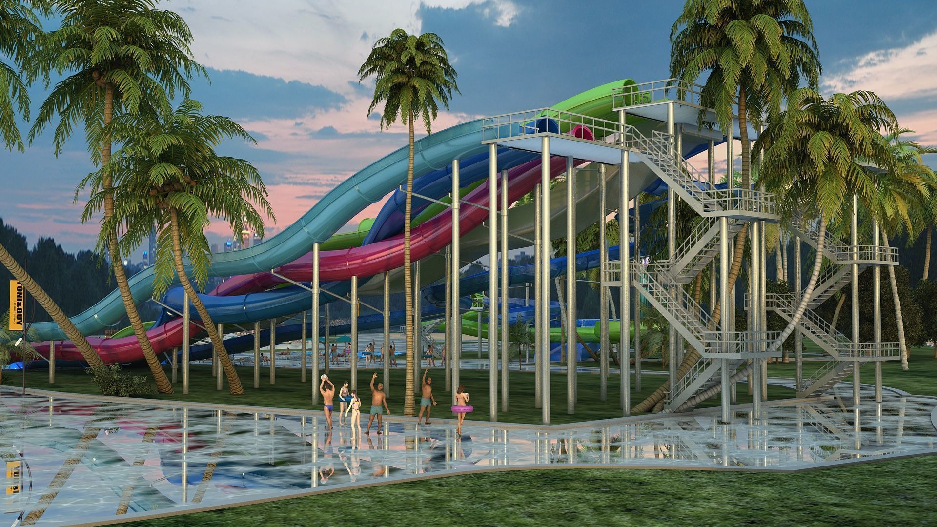 Water park 3D model_7