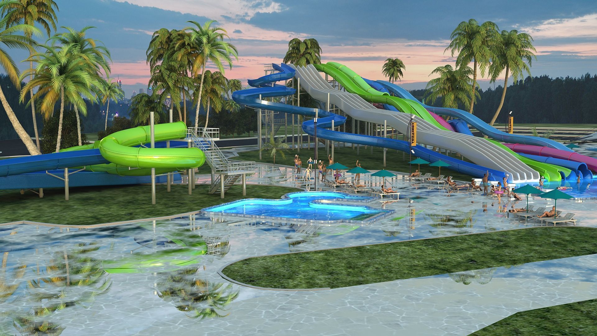 Water park 3D model_6