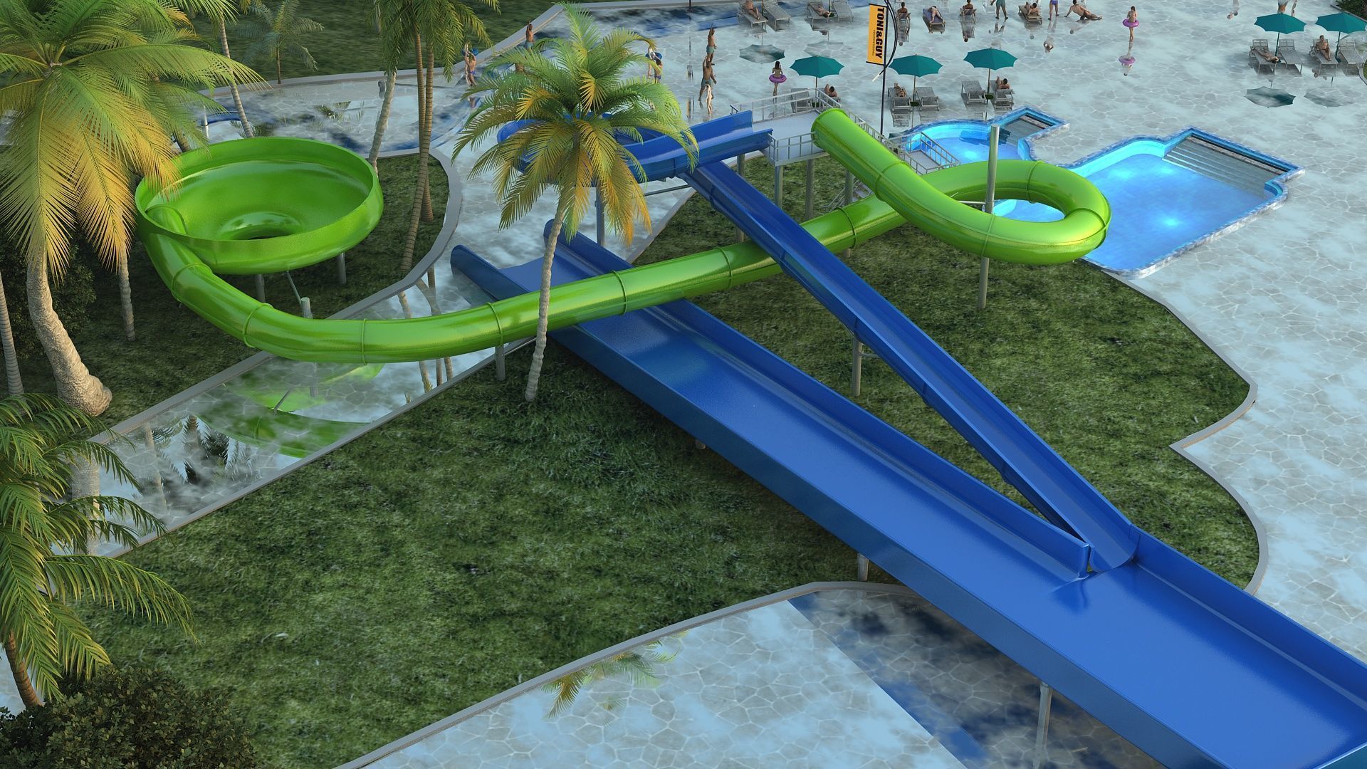 Water park 3D model_4