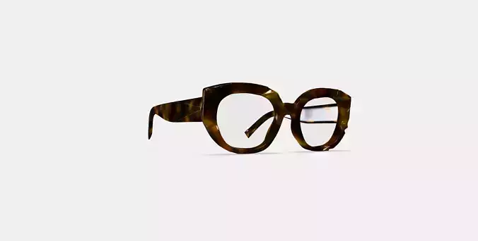 Maxine Eyeglasses in Cognac Tortoise 3D model