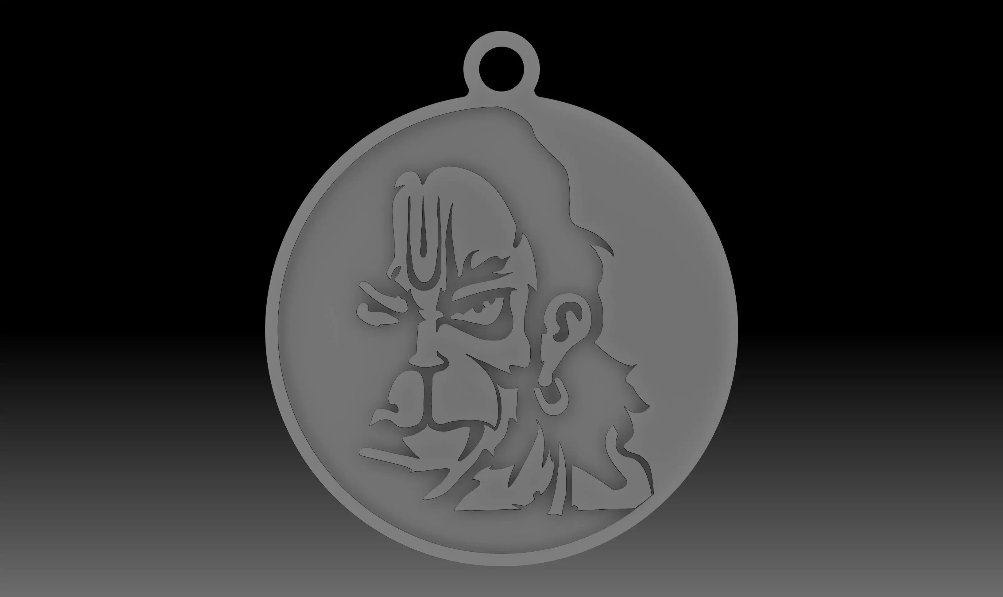 Hanuman ji key chain and locket indian god idol 3D print model_0