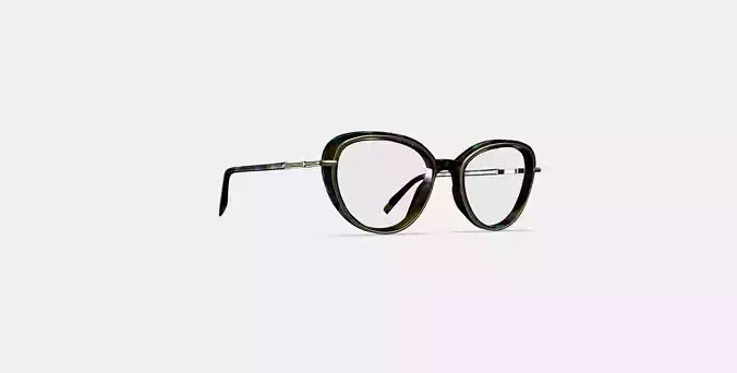 Lorna Eyeglasses in Aventurine Tortoise with Riesling 3D model