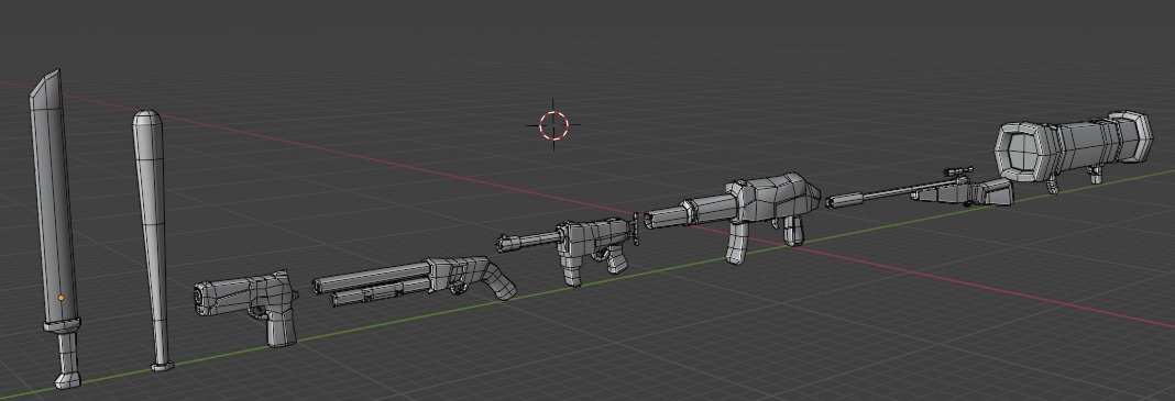 Weapons  Low-poly 3D model_8