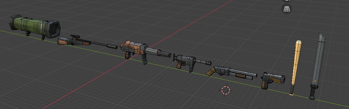 Weapons  Low-poly 3D model_10