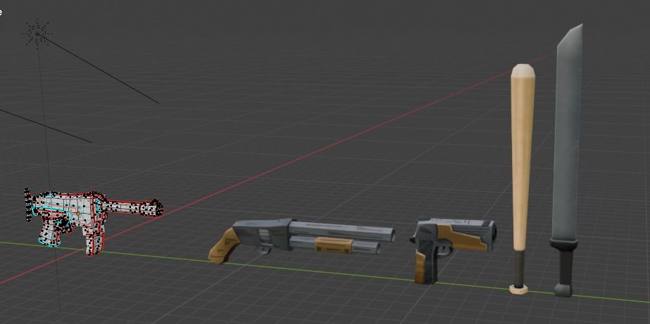 Weapons  Low-poly 3D model_6