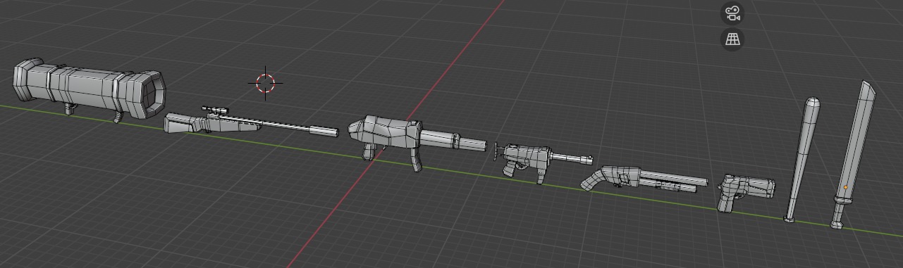 Weapons  Low-poly 3D model_7