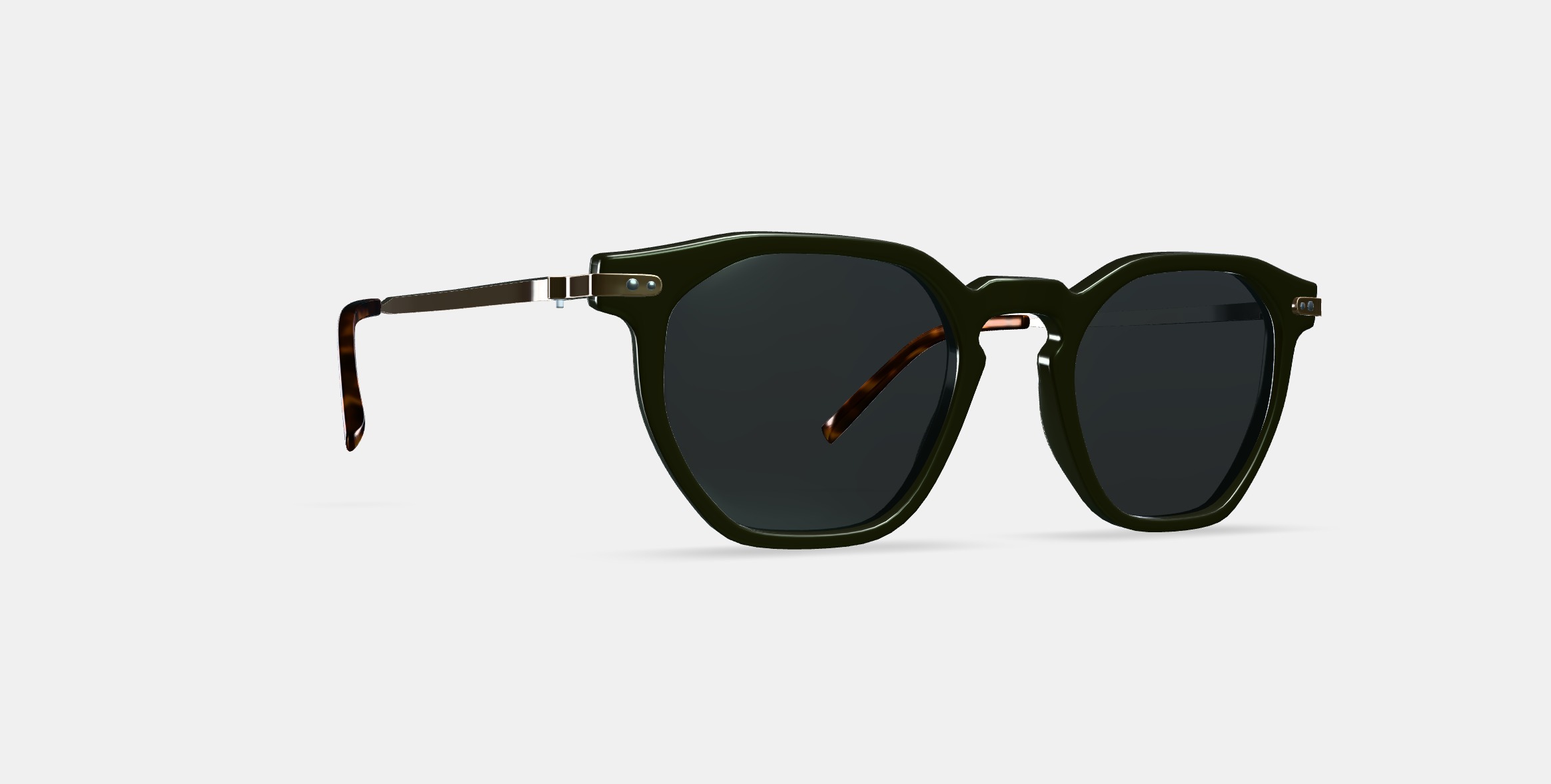 Rustin Sunglasses in Olive with Riesling 3D model_7
