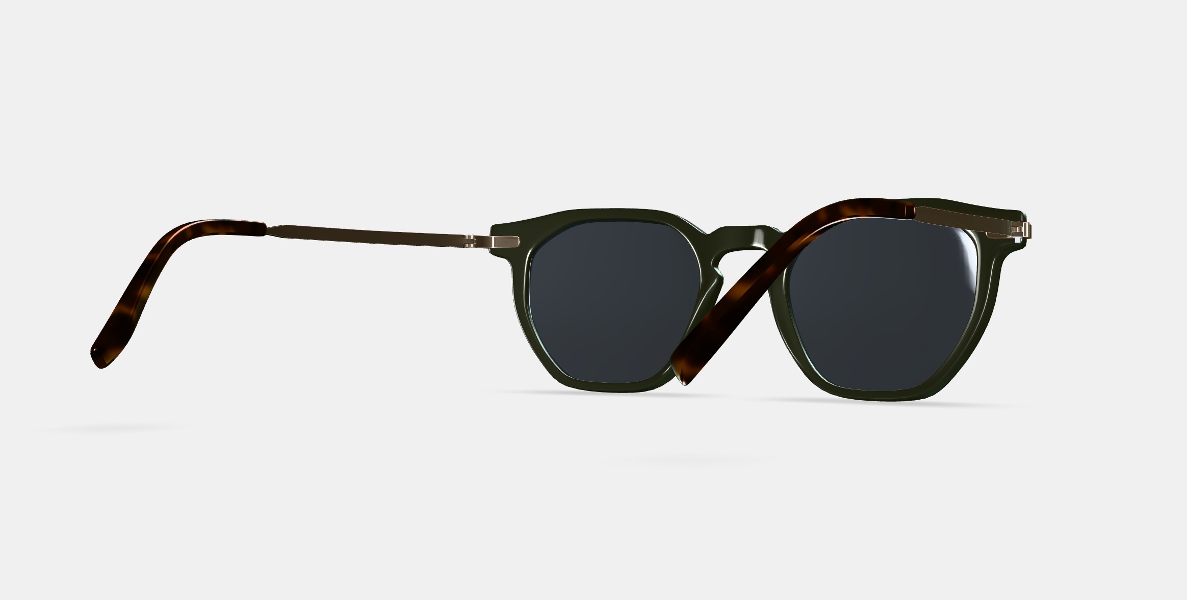 Rustin Sunglasses in Olive with Riesling 3D model_6