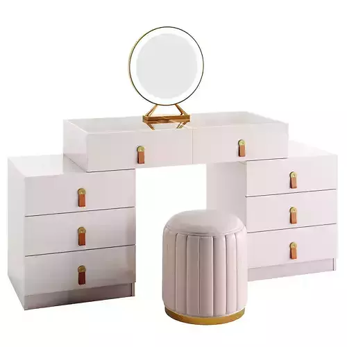 Chanor Modern Champagne Retractable Makeup Vanity