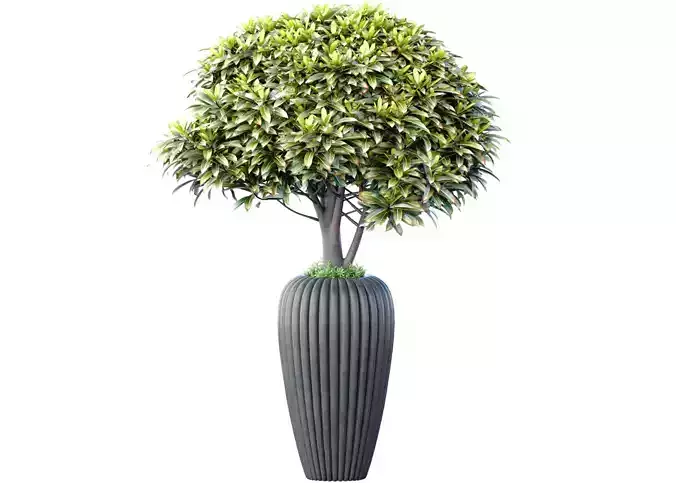Decorative tree bush shrub in artdeco designer vase