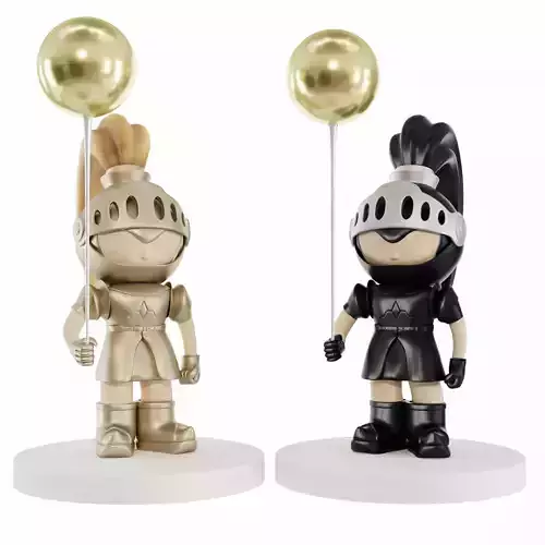 Knight with balloon sculpture