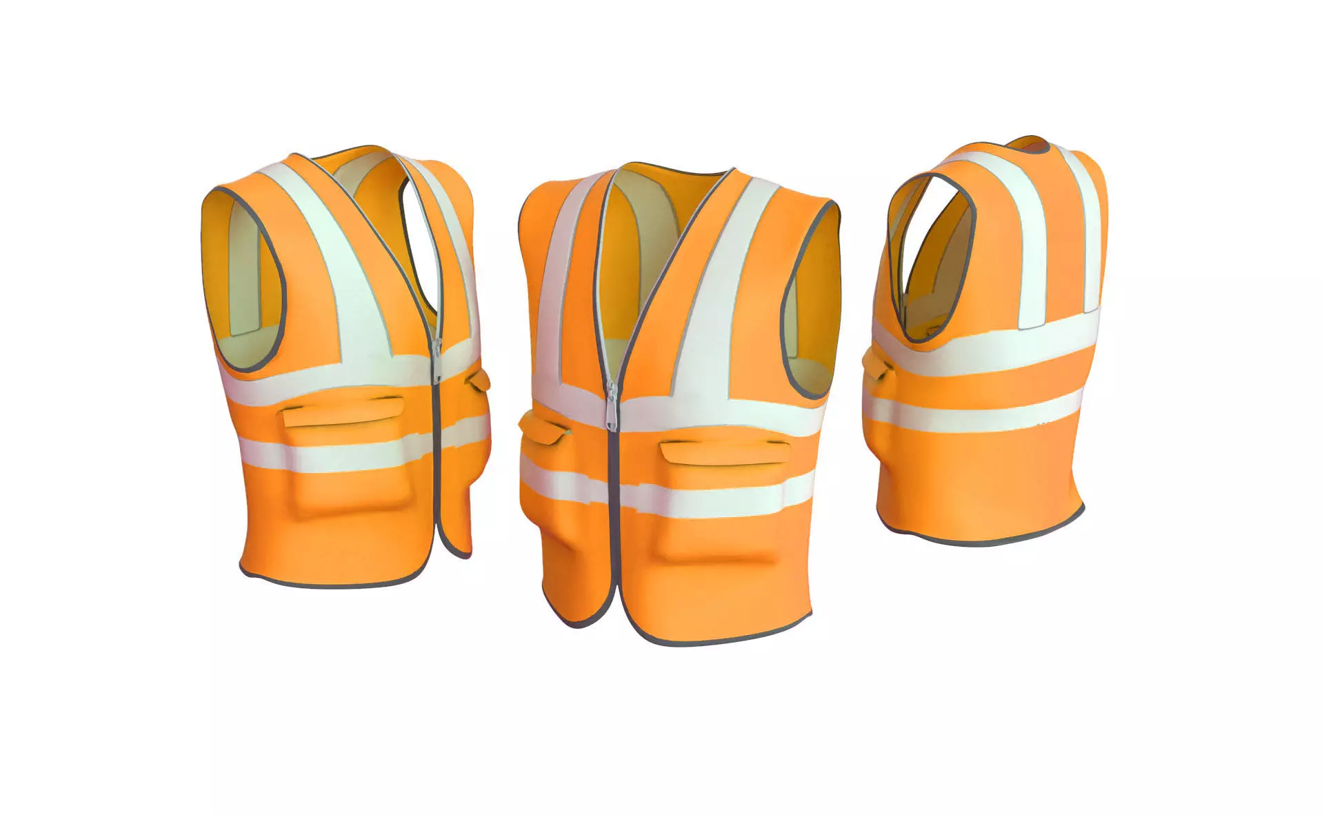 Realistic Worker Vest 005 Low-poly 3D model