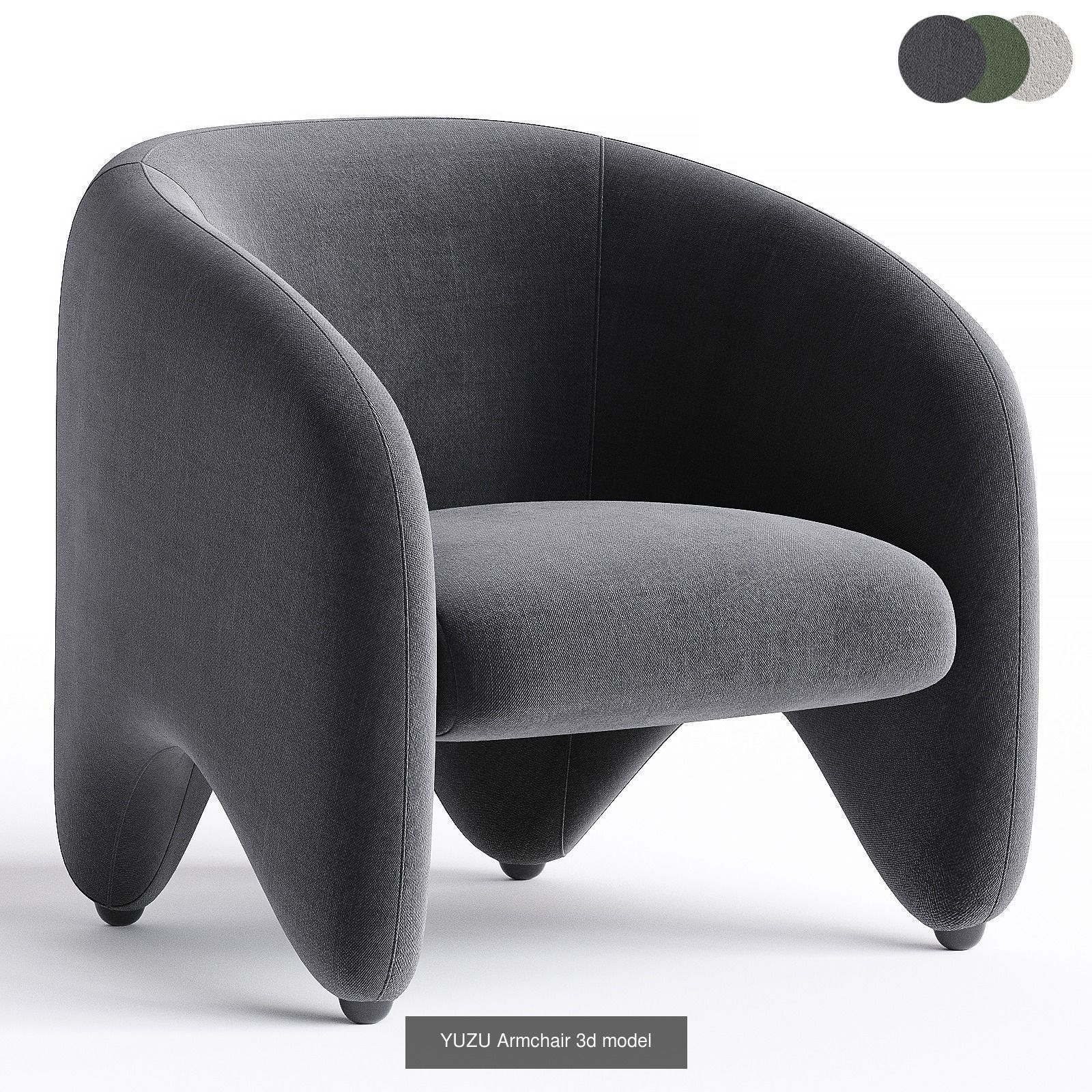 Modern armchairs 3D Model Collection_11
