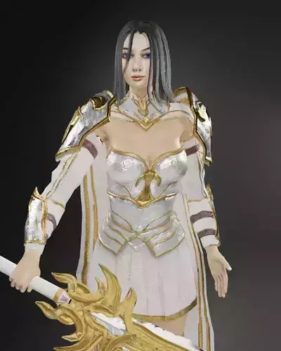 Battle Queen Female Character - Fantasy 3D Model