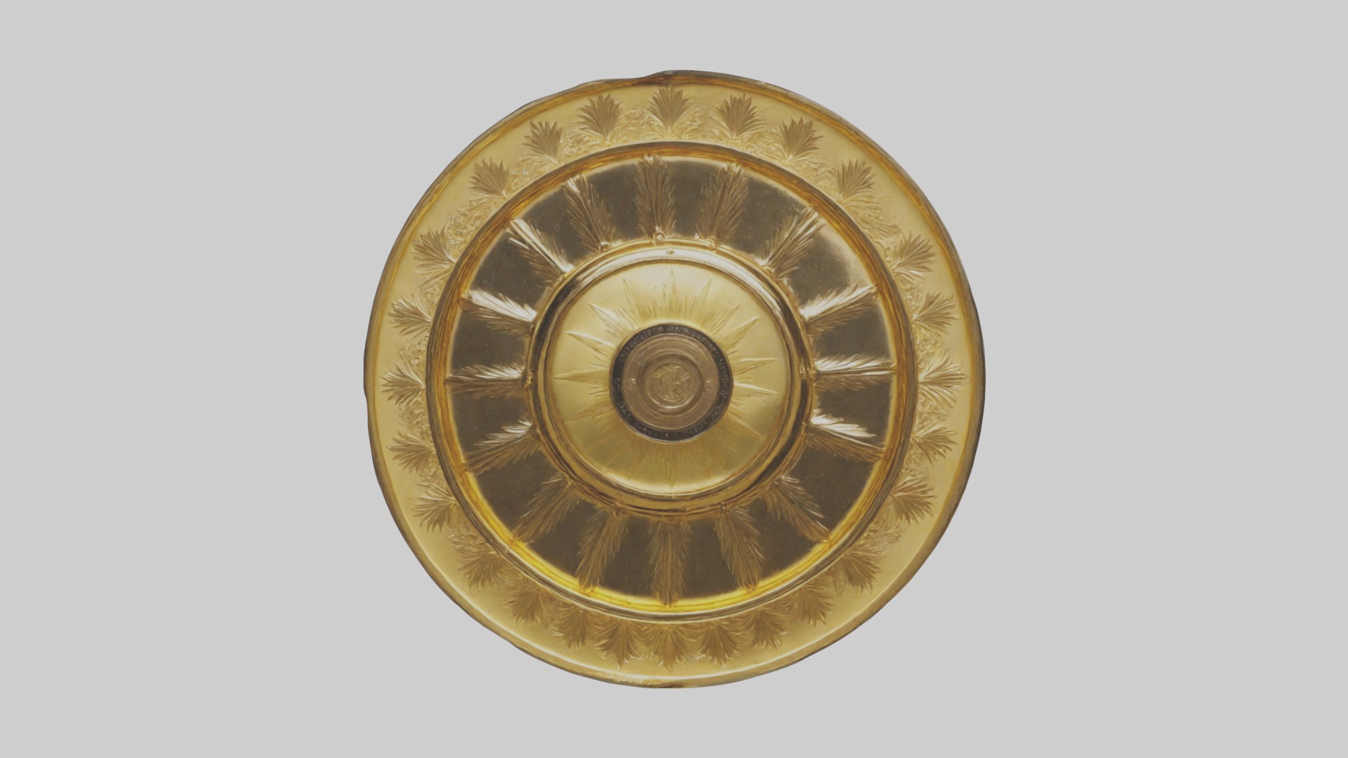 Golden Sunplate 1 Low-poly 3D model_3