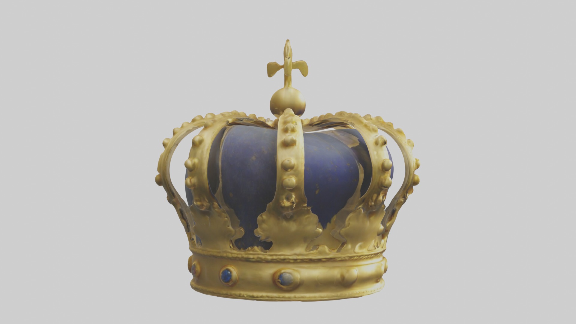 Gold Crown Model Low-poly 3D model_7