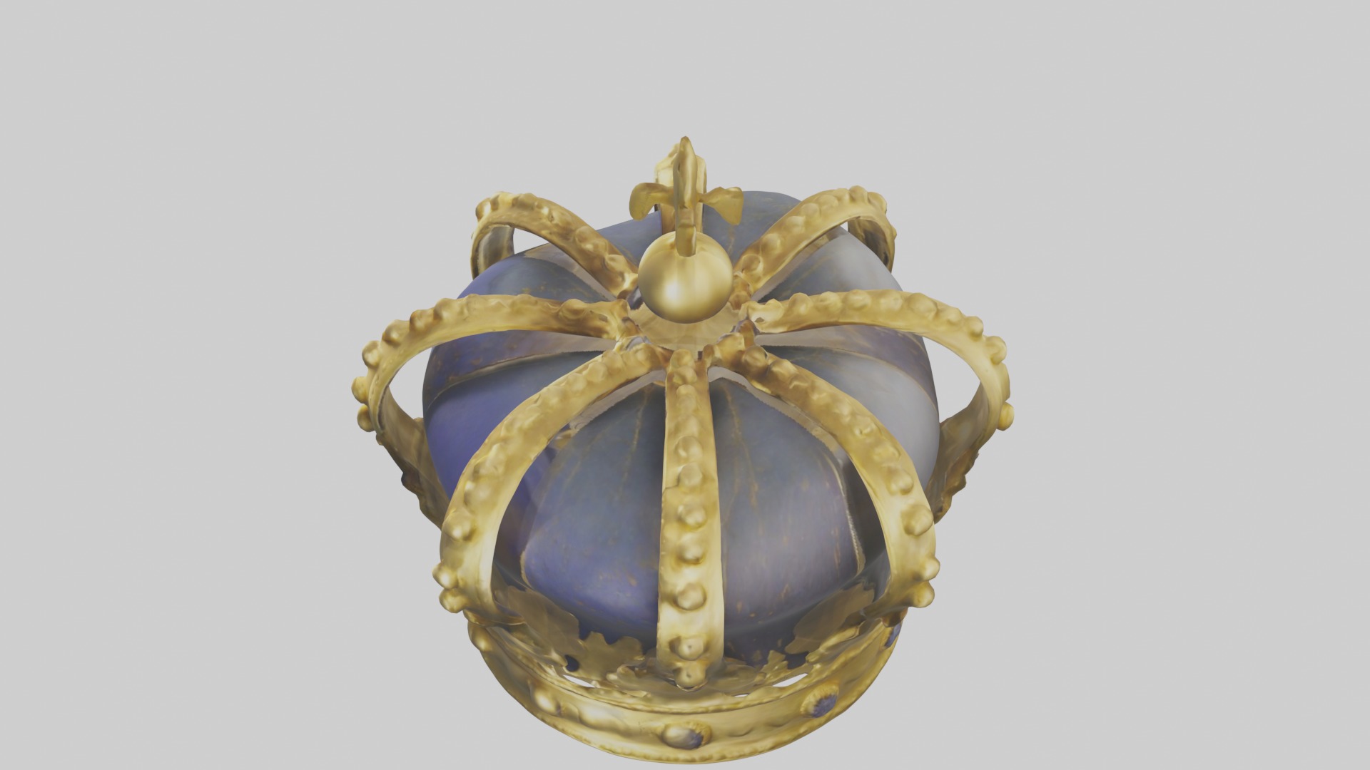 Gold Crown Model Low-poly 3D model_11