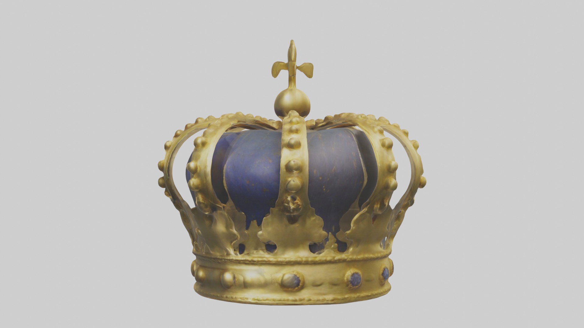 Gold Crown Model Low-poly 3D model_6