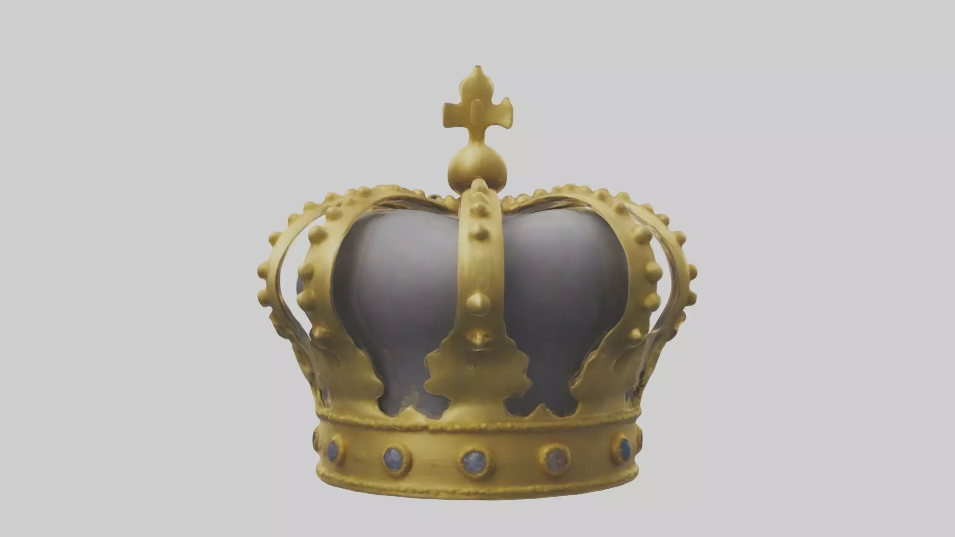 Gold Crown Model Low-poly 3D model_0