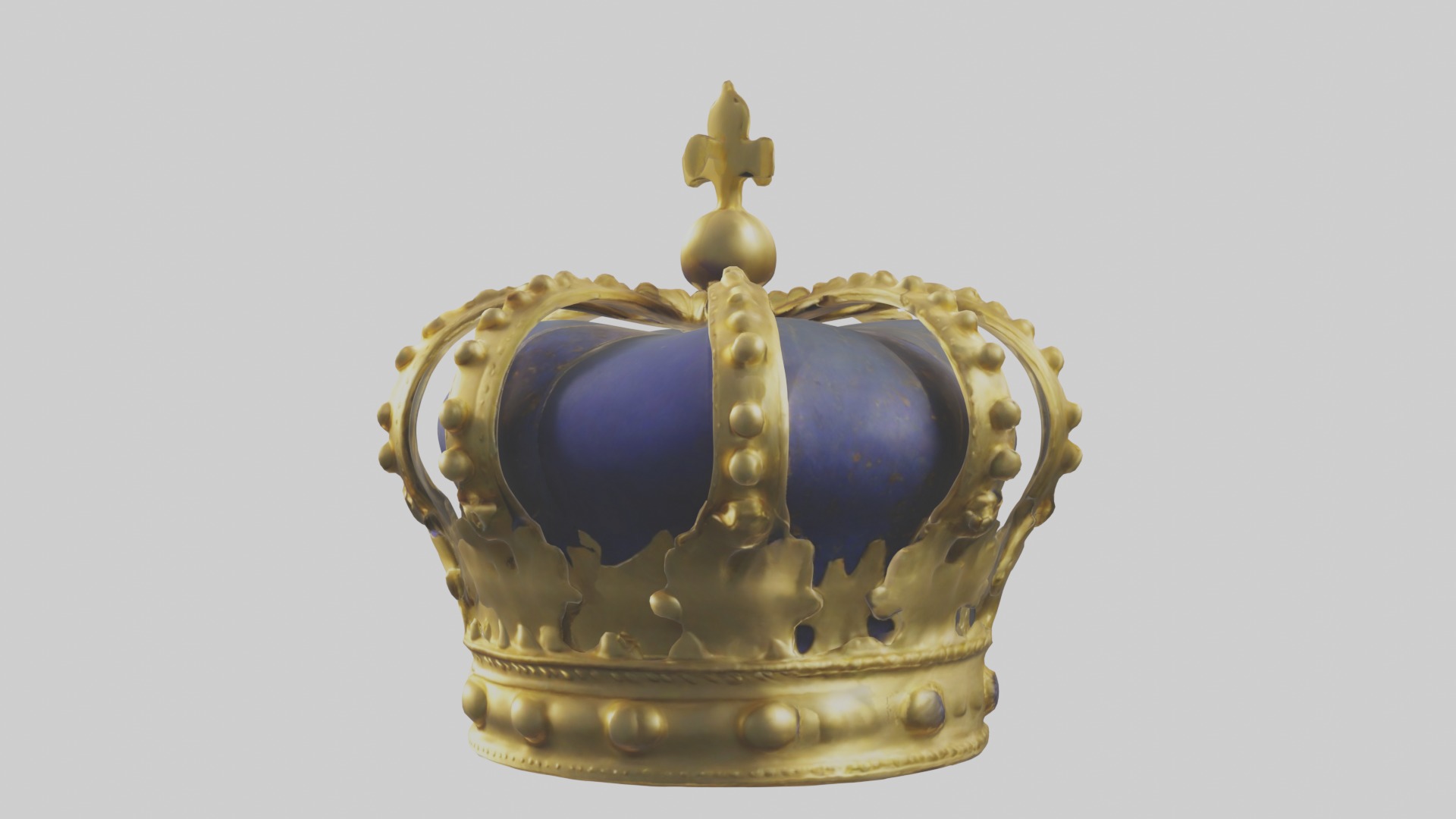 Gold Crown Model Low-poly 3D model_4