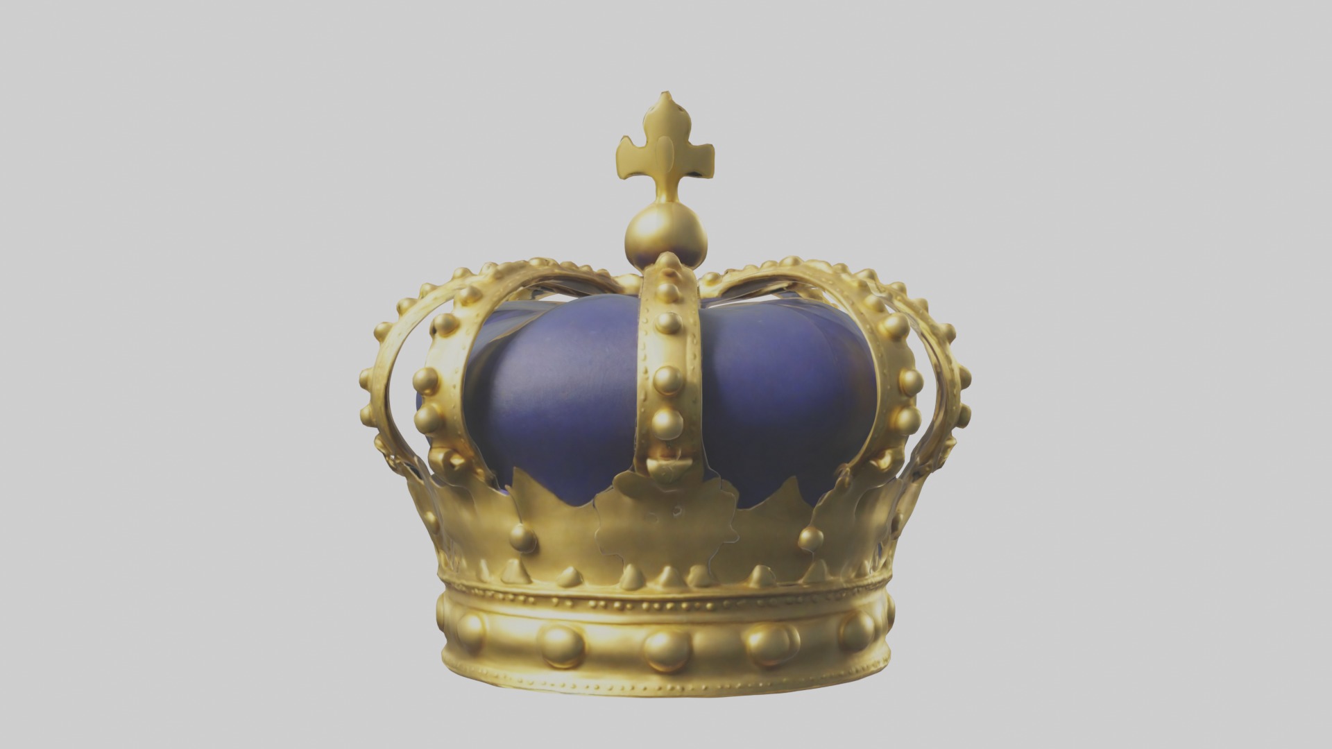 Gold Crown Model Low-poly 3D model_3