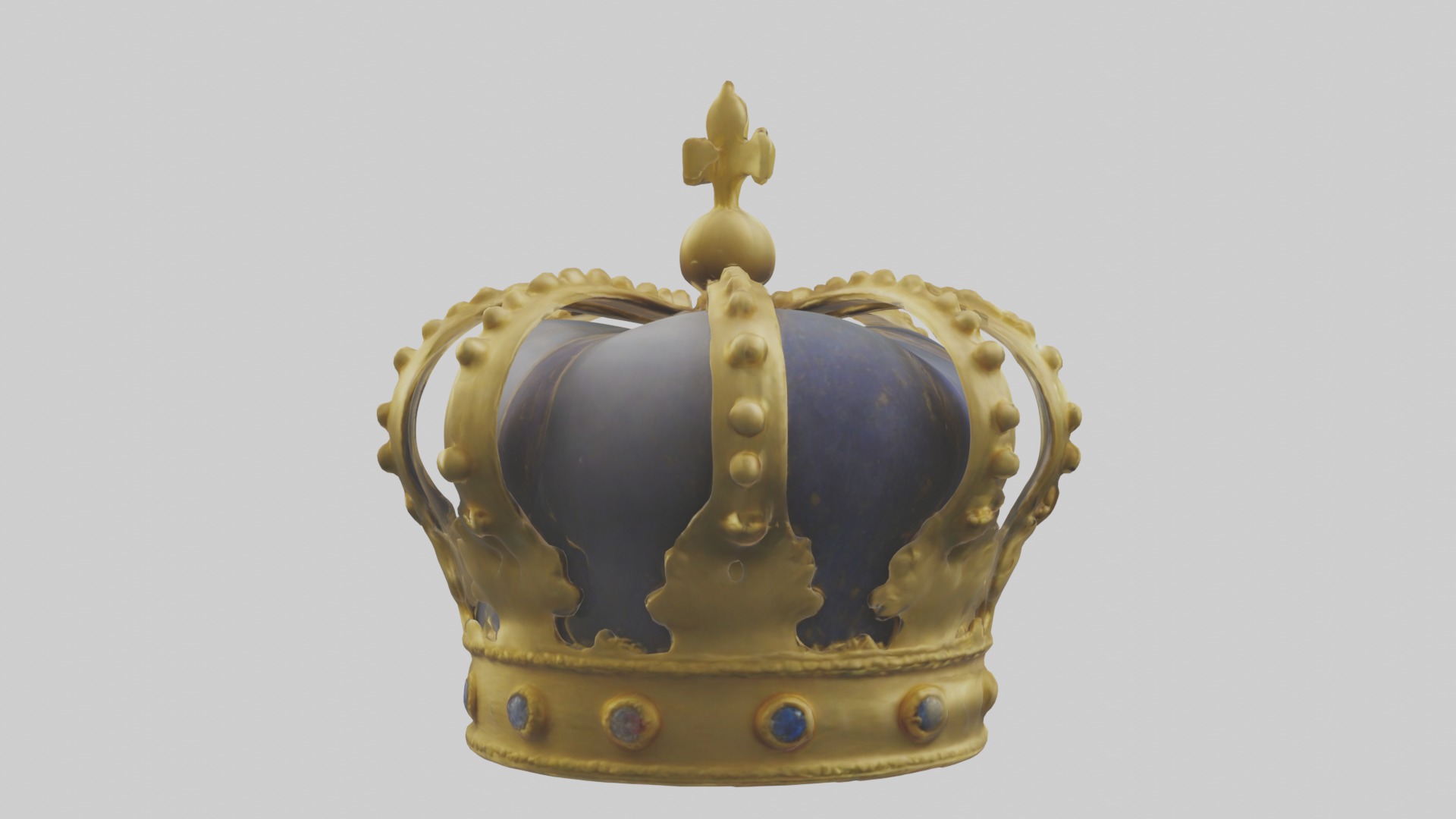 Gold Crown Model Low-poly 3D model_2