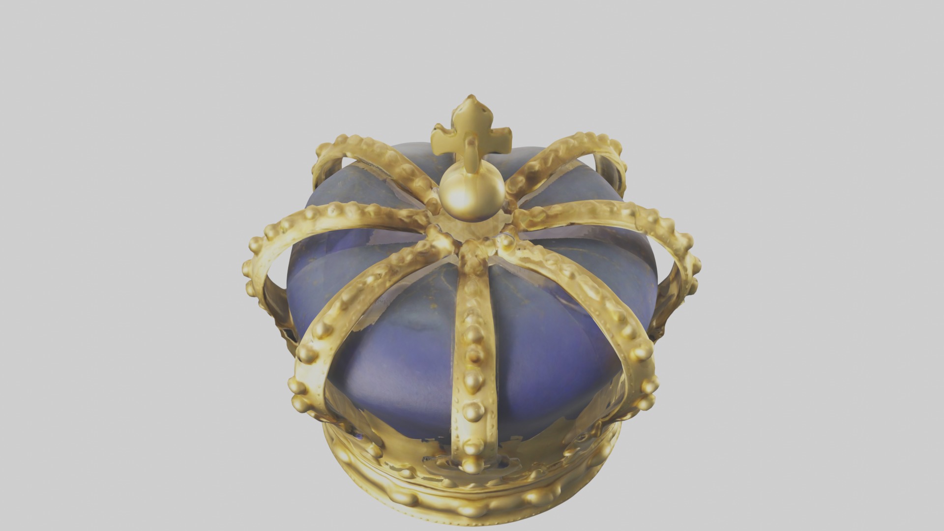 Gold Crown Model Low-poly 3D model_10