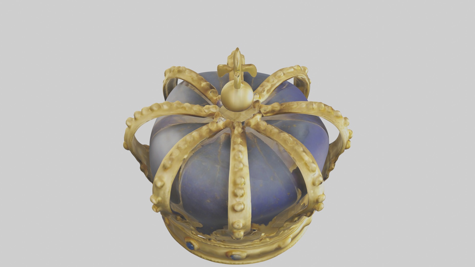 Gold Crown Model Low-poly 3D model_12